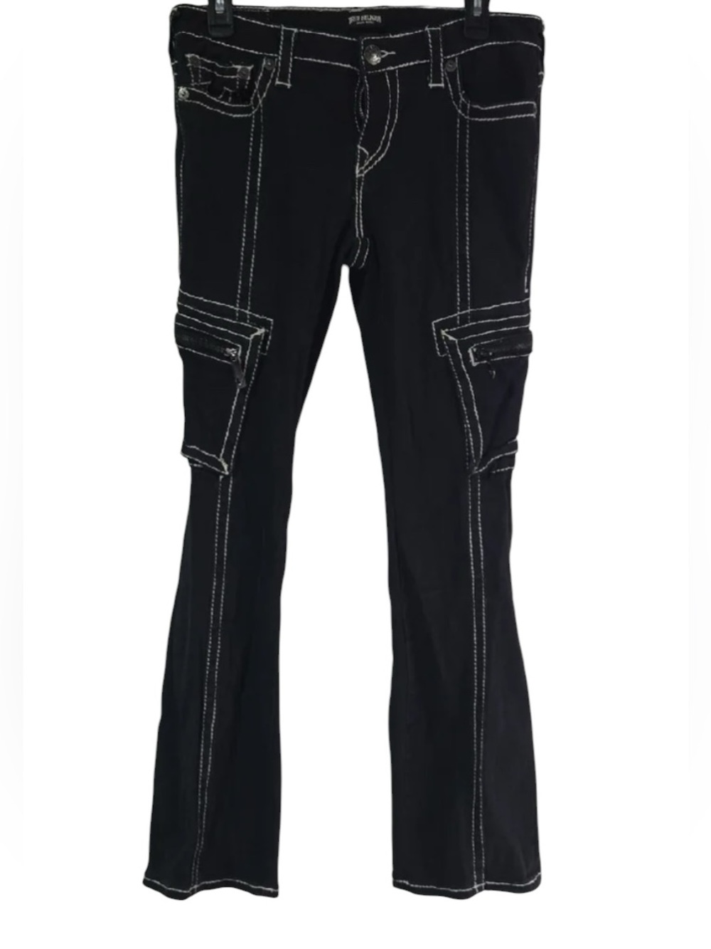 True Religion Becca Low Rise Big T Cargo Bootcut Pants size 29 - Picture 5 of 11